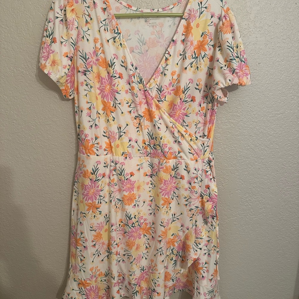 No Boundaries Floral Mini Dress - Pink and Orange